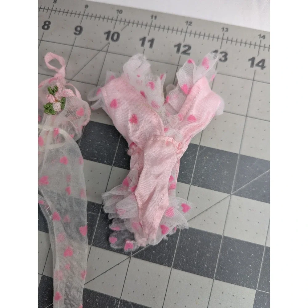Fashion Doll Lingerie Pink Hearts‎ Lace Outfits Lot READ Damaged